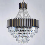 Logan Modern Stainless Steel Tiered Crystal Chandelier - Lumos Glows136:200003938White light;200000531:365458D80cm