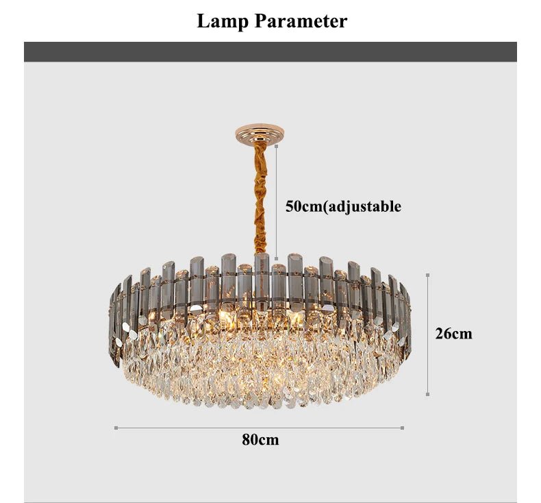 Luis Rounded Two - Tier Crystal Cut Edge Chandelier - Lumos Glows136:200003939warm light(3000k) 80cm ceiling Double