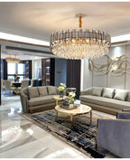 Luis Rounded Two - Tier Crystal Cut Edge Chandelier - Lumos Glows136:200003939warm light(3000k) 80cm ceiling Double