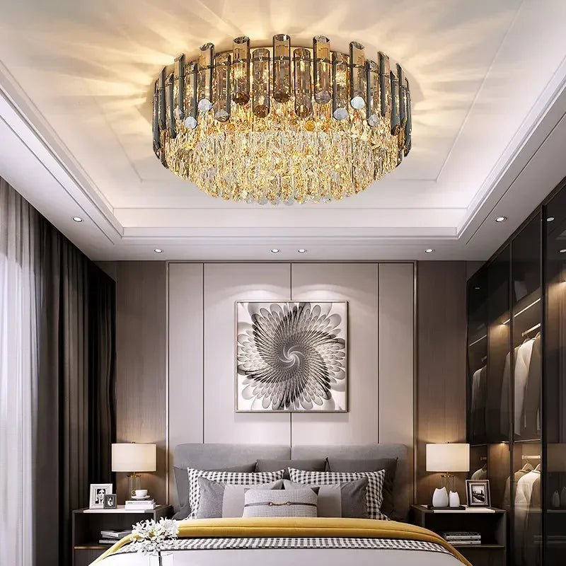 Luis Rounded Two - Tier Crystal Cut Edge Chandelier - Lumos Glows136:200003939warm light(3000k) 80cm ceiling Double