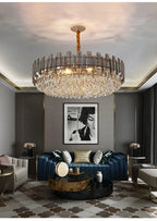 Luis Rounded Two - Tier Crystal Cut Edge Chandelier - Lumos Glows136:200003939warm light(3000k) 80cm ceiling Double