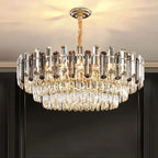 Luis Rounded Two - Tier Crystal Cut Edge Chandelier - Lumos Glows136:200003939warm light(3000k 80cm ceiling Double