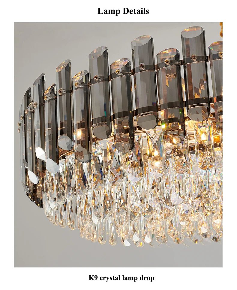 Luis Rounded Two - Tier Crystal Cut Edge Chandelier - Lumos Glows136:200003939warm light(3000k) 80cm ceiling Double