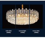 Luis Rounded Two - Tier Crystal Cut Edge Chandelier - Lumos Glows136:200003939warm light(3000k) 80cm ceiling Double