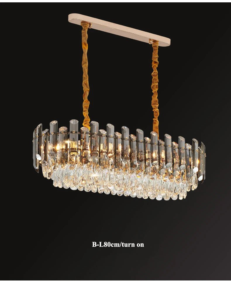 Luis Rounded Two - Tier Crystal Cut Edge Chandelier - Lumos Glows136:200003939warm light(3000k) 80cm ceiling Double