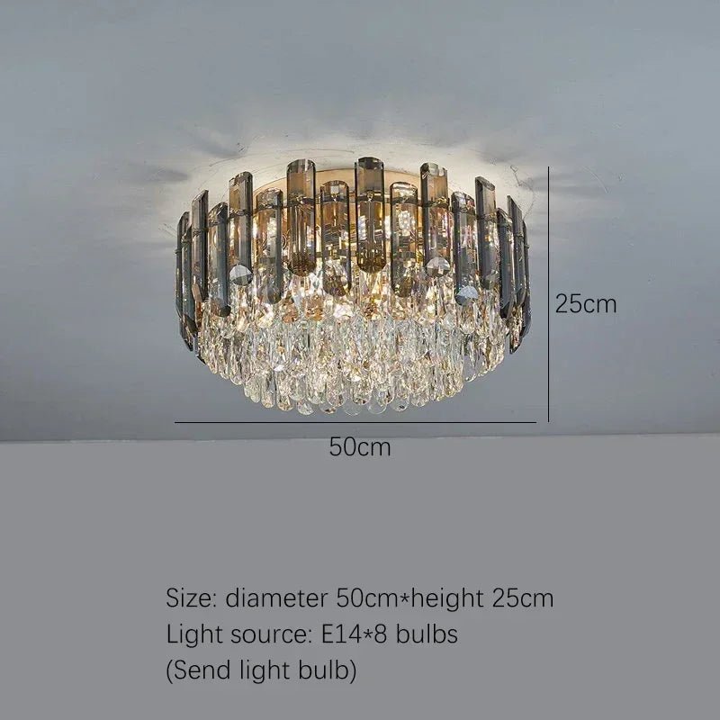 Luis Rounded Two - Tier Crystal Cut Edge Chandelier - Lumos Glows136:2000025723 lights changeable 50cm ceiling