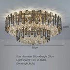 Luis Rounded Two - Tier Crystal Cut Edge Chandelier - Lumos Glows136:200003939warm light(3000k) 80cm ceiling Double