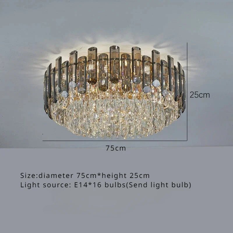 Luis Rounded Two - Tier Crystal Cut Edge Chandelier - Lumos Glows136:2000025723 lights changeable 75cm ceiling