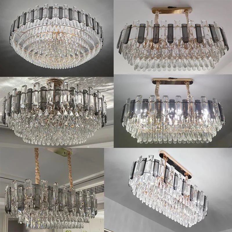 Luis Rounded Two - Tier Crystal Cut Edge Chandelier - Lumos Glows136:200003939warm light(3000k) 80cm ceiling Double
