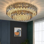 Luis Rounded Two - Tier Crystal Cut Edge Chandelier - Lumos Glows136:200003939warm light(3000k) 80cm ceiling Double