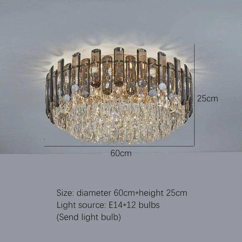 Luis Rounded Two - Tier Crystal Cut Edge Chandelier - Lumos Glows136:2000025723 lights changeable 60cm ceiling
