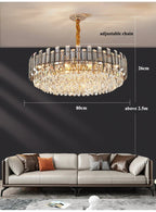 Luis Rounded Two - Tier Crystal Cut Edge Chandelier - Lumos Glows136:200003939warm light(3000k) 80cm ceiling Double