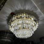 Luis Rounded Two - Tier Crystal Cut Edge Chandelier - Lumos Glows136:200003939warm light(3000k) 80cm ceiling Double
