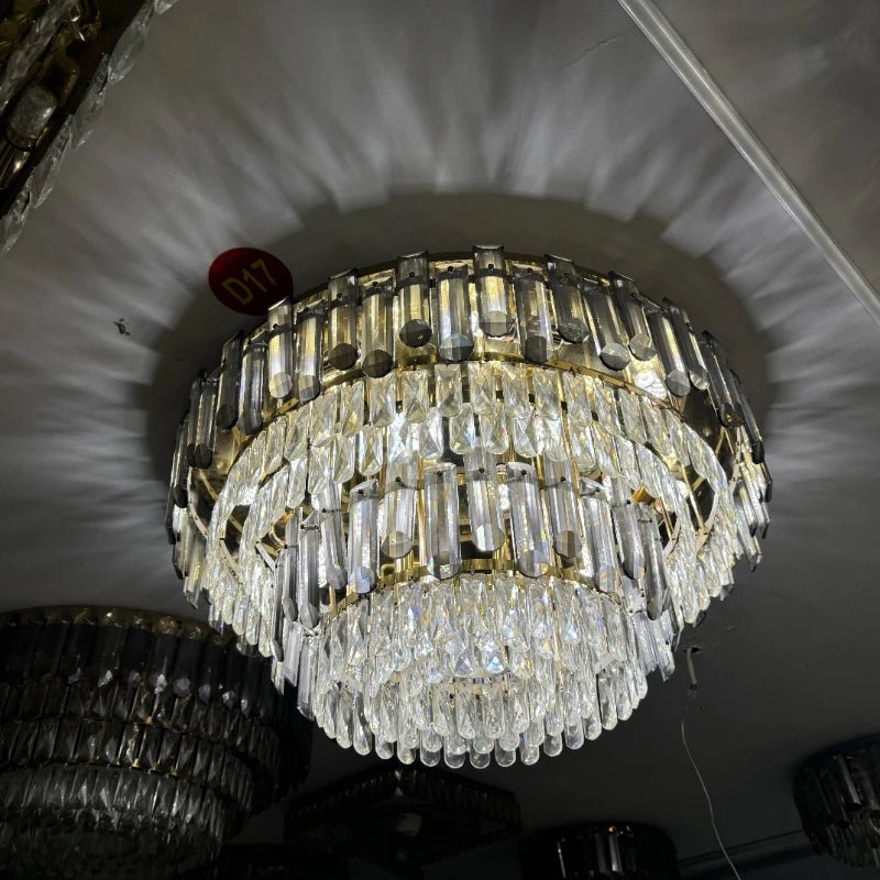 Luis Rounded Two - Tier Crystal Cut Edge Chandelier - Lumos Glows136:200003939warm light(3000k) 80cm ceiling Double