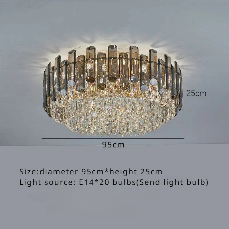 Luis Rounded Two - Tier Crystal Cut Edge Chandelier - Lumos Glows136:2000025723 lights changeable 95cm ceiling