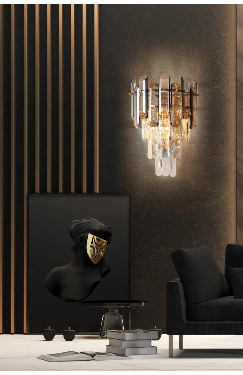 Luis Rounded Two - Tier Crystal Cut Edge Chandelier - Lumos Glows136:200003939warm light(3000k) 80cm ceiling Double