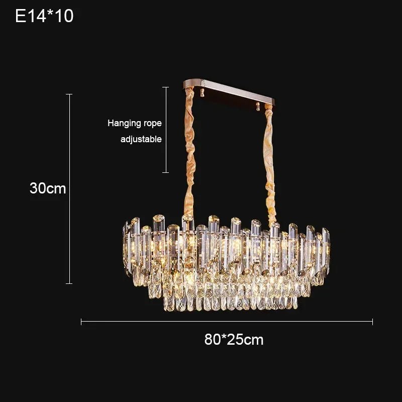 Luis Rounded Two - Tier Crystal Cut Edge Chandelier - Lumos Glows136:2000025723 lights changeable oval 80cm Pendant