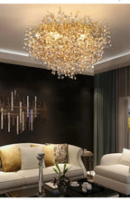 Luxussio | Modern Crystal Gold Chandelier with LED Lights - Lumos Glows136:200003938Neutral light 4000k Silver bracket