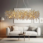 Luxussio | Modern Crystal Gold Chandelier with LED Lights - Lumos Glows Neutral light 4000k 1080cm;5:361386Silver bracket