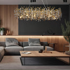 Luxussio | Modern Crystal Gold Chandelier with LED Lights - Lumos Glows Neutral light 4000k 1080cm;5:361386Silver bracket