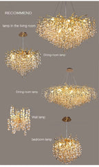 Luxussio | Modern Crystal Gold Chandelier with LED Lights - Lumos Glows136:200003938Neutral light 4000k Silver bracket
