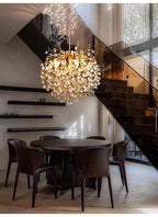 Luxussio | Modern Crystal Gold Chandelier with LED Lights - Lumos Glows136:200003938Neutral light 4000k Silver bracket