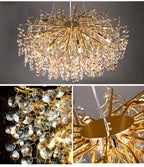 Luxussio | Modern Crystal Gold Chandelier with LED Lights - Lumos Glows136:200003938Neutral light 4000k Silver bracket