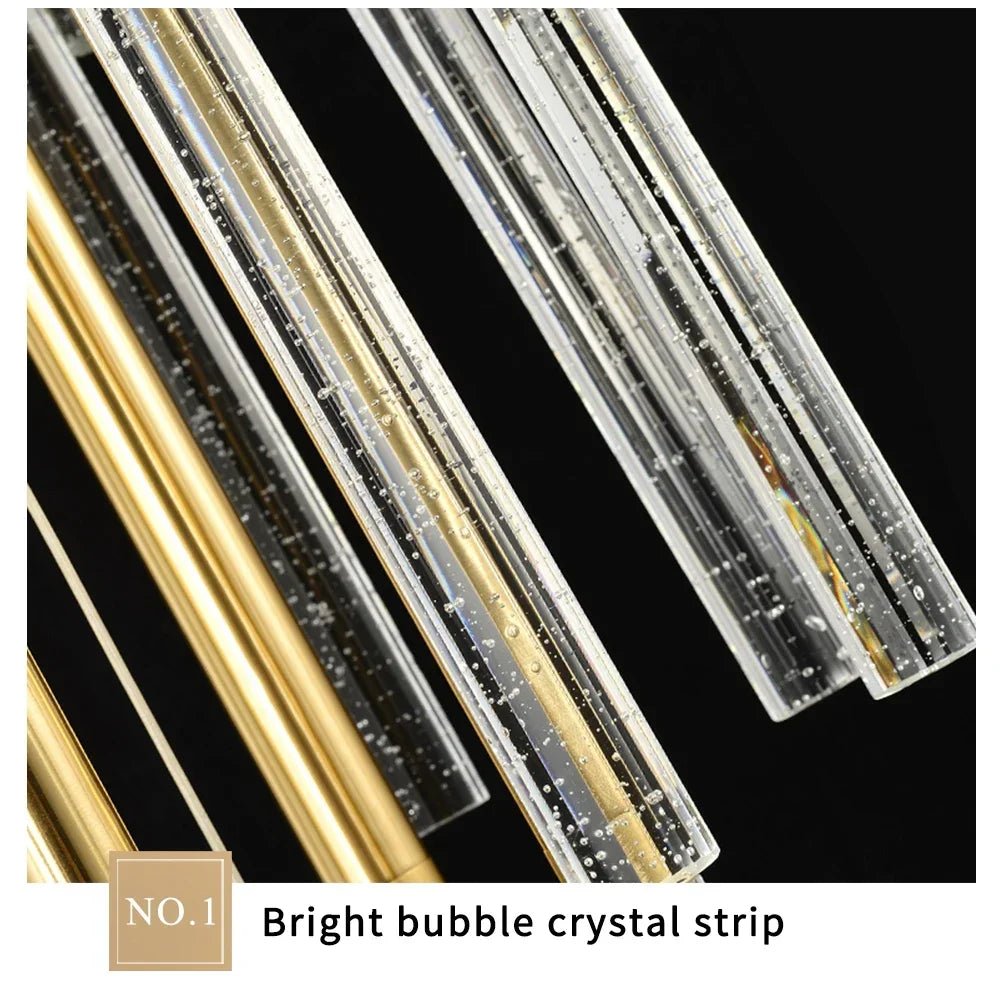 Mya Copper & Crystal Strand Chandelier - Modern Linear LED Light - Lumos Glows136  H350cm 49lights;5:361386Gold