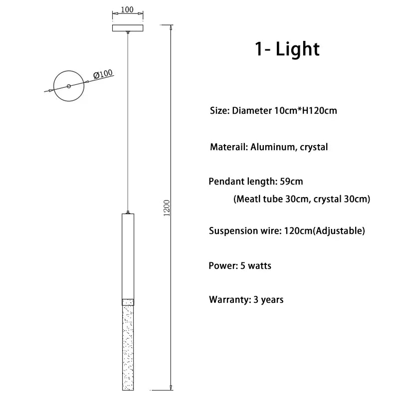 Mya Copper & Crystal Strand Chandelier - Modern Linear LED Light - Lumos Glows  H120cm 1 light Gold