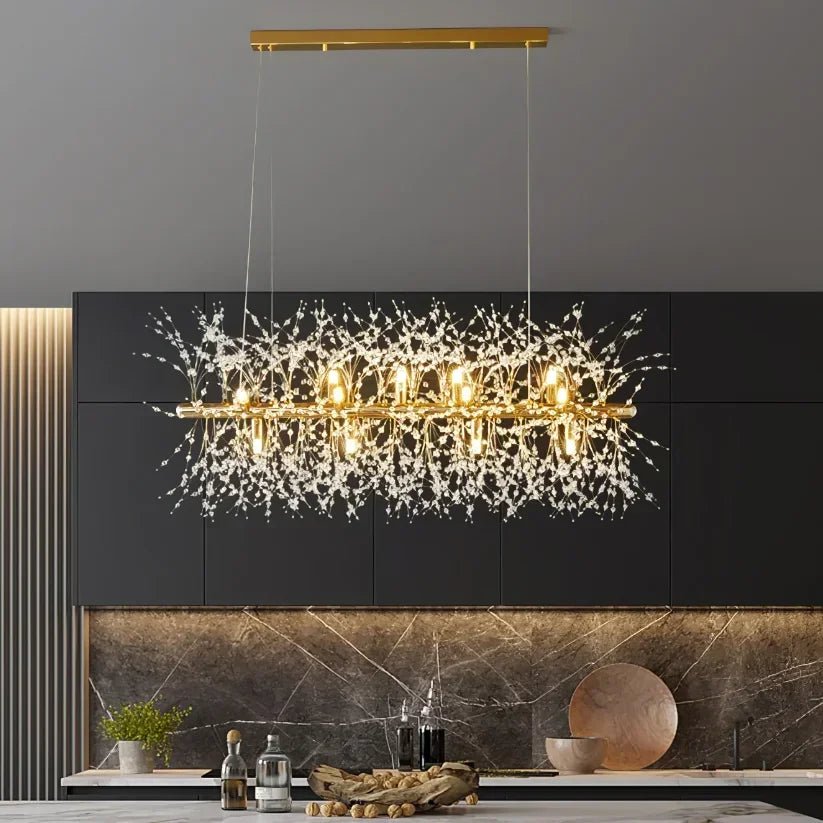 Nordic Alice Dandelion Crystal Chandelier – A Dimensional Masterpiece - Lumos GlowsLighting Neutral Light 4000K Chrome -72cm
