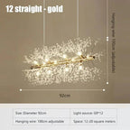 Nordic Alice Dandelion Crystal Chandelier – A Dimensional Masterpiece - Lumos GlowsLighting Warm Light 3000K Gold-92cm