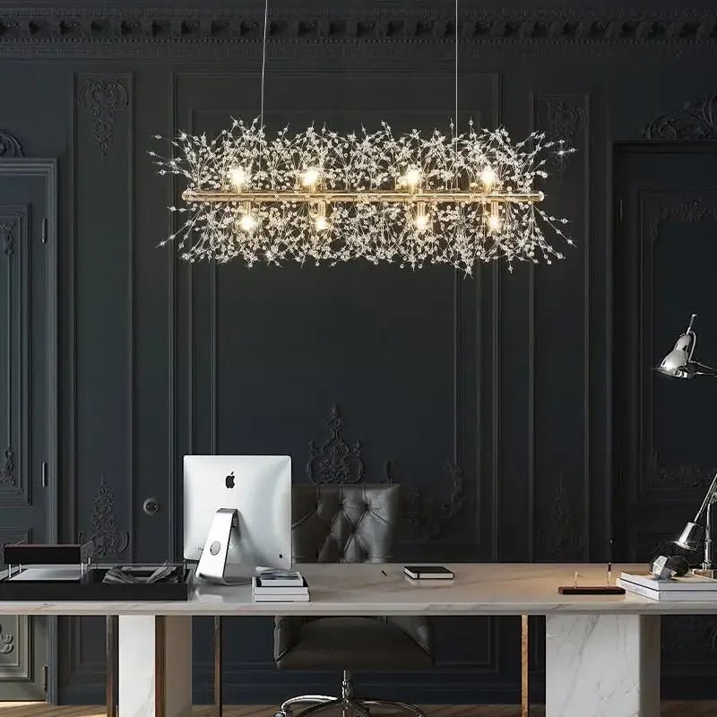 Nordic Alice Dandelion Crystal Chandelier – A Dimensional Masterpiece - Lumos GlowsLighting Neutral Light 4000K Chrome -72cm