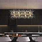 Nordic Alice Dandelion Crystal Chandelier – A Dimensional Masterpiece - Lumos GlowsLighting Neutral Light 4000K Chrome -72cm