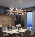 Nordic Alice Dandelion Crystal Chandelier – A Dimensional Masterpiece - Lumos GlowsLighting Neutral Light 4000K Chrome -72cm