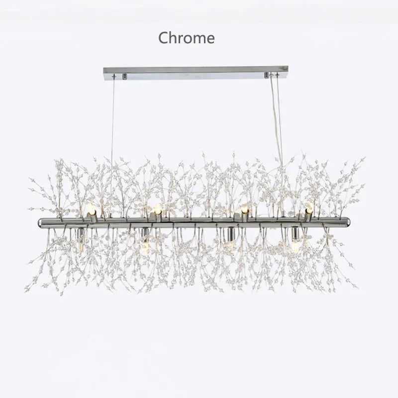 Nordic Alice Dandelion Crystal Chandelier – A Dimensional Masterpiece - Lumos GlowsLighting Neutral Light 4000K Chrome -72cm