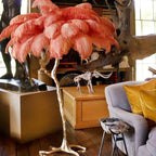 Ostrich Palmera Feather Lamp | Tropical Palm Tree Table & Floor Lamp - Lumos Glows Resin material White feather