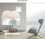Ostrich Palmera Feather Lamp | Tropical Palm Tree Table & Floor Lamp - Lumos Glows Resin material White feather