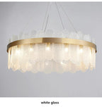 Patina Gold & Rounded Glass Ring Chandelier - Lumos Glows200000531:175D40cm 7 light