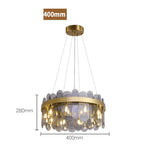 Patina Gold & Rounded Glass Ring Chandelier - Lumos Glows200000531:175D40cm 7 light