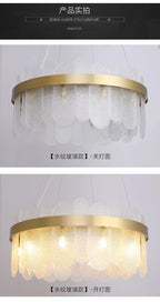 Patina Gold & Rounded Glass Ring Chandelier - Lumos Glows200000531:175D40cm 7 light