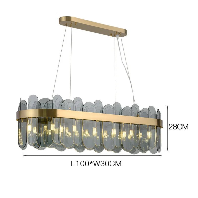 Patina Gold & Rounded Glass Ring Chandelier - Lumos Glows200000531:365016L100cm 12 light