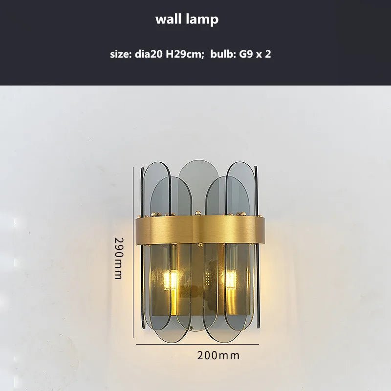 Patina Gold & Rounded Glass Ring Chandelier - Lumos Glows200000531:173gray W20 H29cm