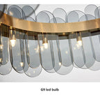 Patina Gold & Rounded Glass Ring Chandelier - Lumos Glows200000531:175D40cm 7 light