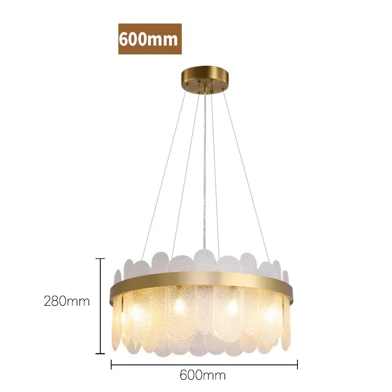 Patina Gold & Rounded Glass Ring Chandelier - Lumos Glows200000531:10D60cm 10 light