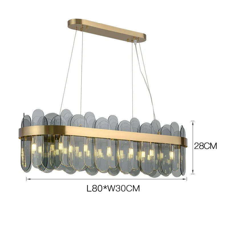 Patina Gold & Rounded Glass Ring Chandelier - Lumos Glows200000531:100018786L80cm 10 light