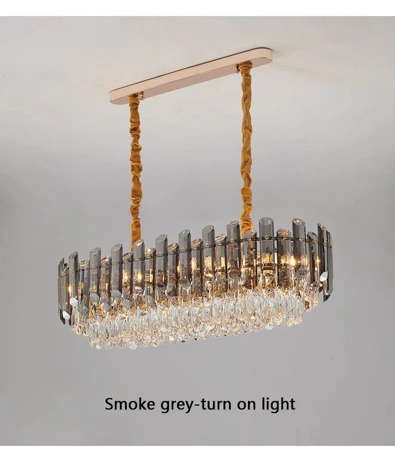 Ruby Three Tier Rounded Crystal Wrapped Chandelier - Lumos Glows136:2000025723 color changeable;200000795:691Smoke grey D80cm