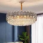 Ruby Three Tier Rounded Crystal Wrapped Chandelier - Lumos Glows136:2000025723 color changeable;200000795:691Smoke grey D80cm