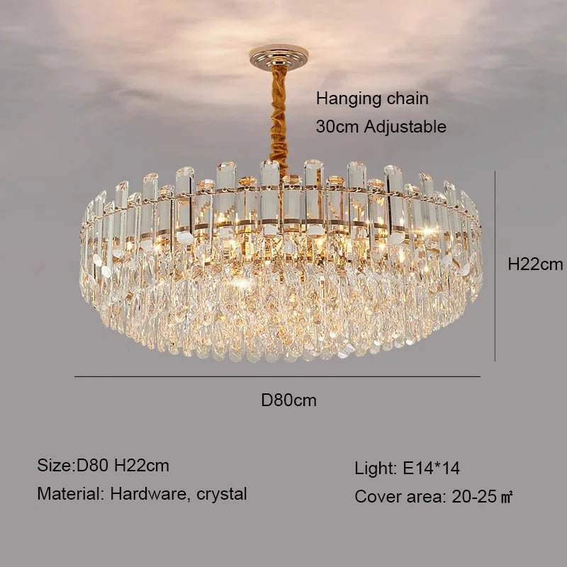 Ruby Three Tier Rounded Crystal Wrapped Chandelier - Lumos Glows136:2000025723 color changeable Clear color D80cm