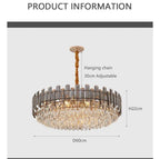 Ruby Three Tier Rounded Crystal Wrapped Chandelier - Lumos Glows136:2000025723 color changeable;200000795:691Smoke grey D80cm