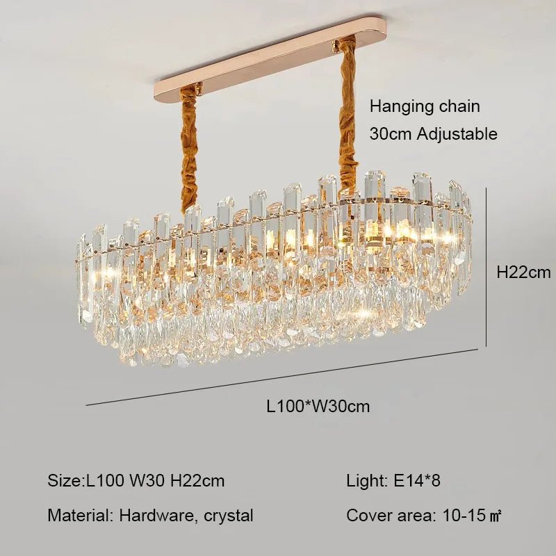 Ruby Three Tier Rounded Crystal Wrapped Chandelier - Lumos Glows136:2000025723 color changeable;200000795:200001951Clear color L100cm